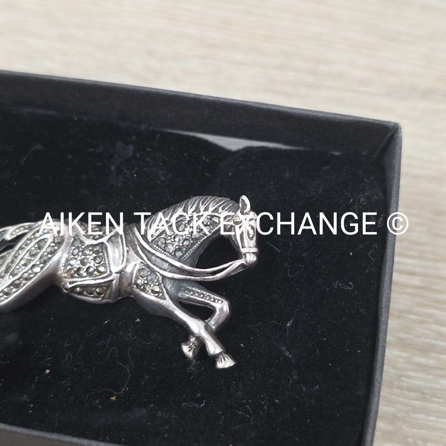 Marcasite & Sterling Silver Running Horse Broach