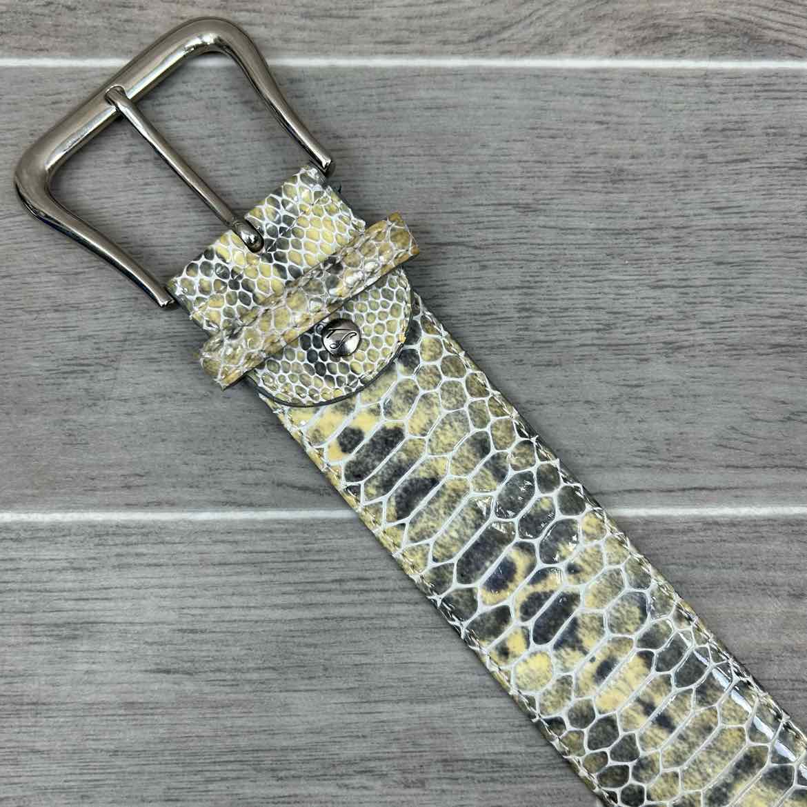 Tailored Sportsman Wide Snakeskin Belt, Size Small