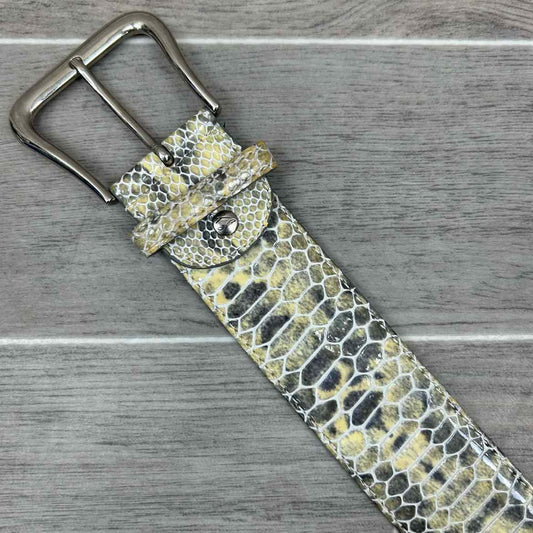 Tailored Sportsman Wide Snakeskin Belt, Size Small