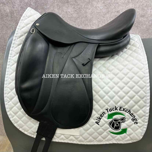 2013 Devoucoux Makila Monoflap Dressage Saddle, 18" Seat, 3A Flap, Medium Wide Tree, Foam Panels, Full Buffalo Leather