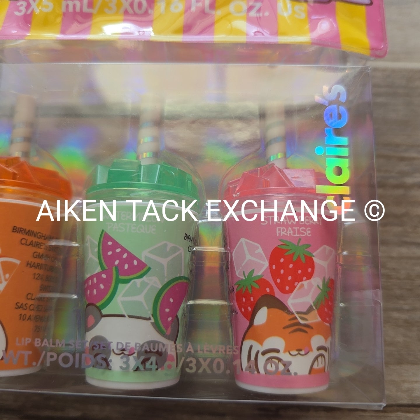 Claire's Lip Balm Sets (2) - 3 Count Per Each Set (6 Total)