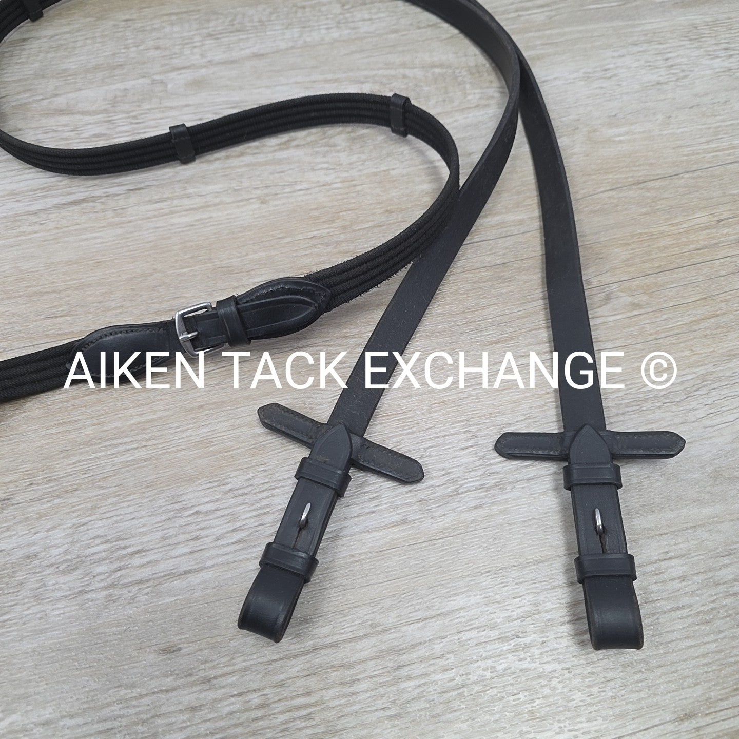 QHP Ahrodite Dressage Bridle with Cotton Web Reins, Black & White, Size Cob