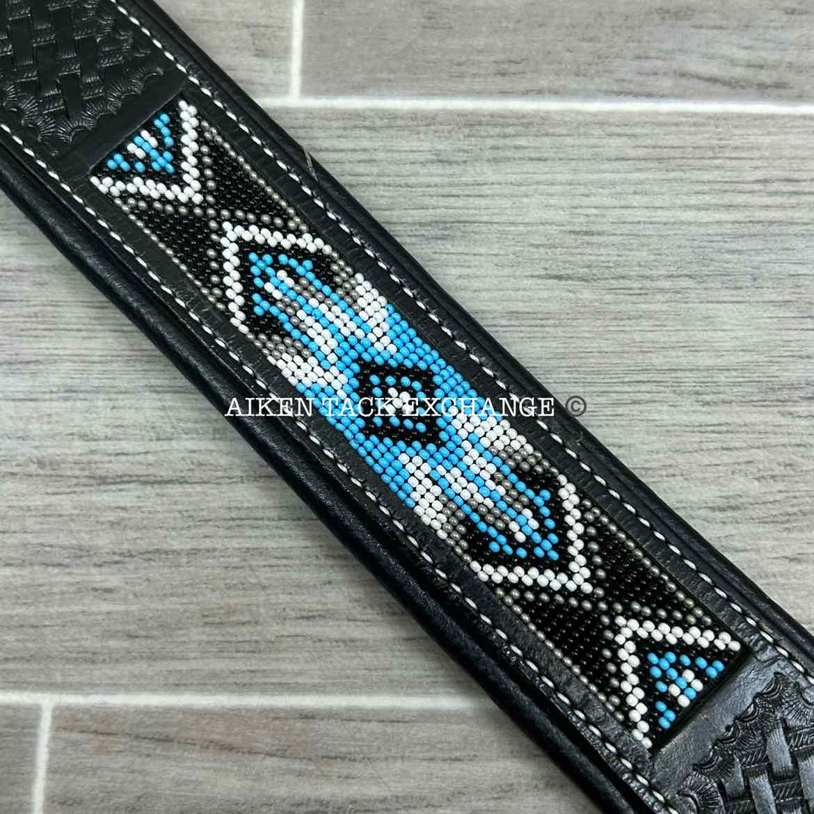 Beaded Leather Collar, 28"
