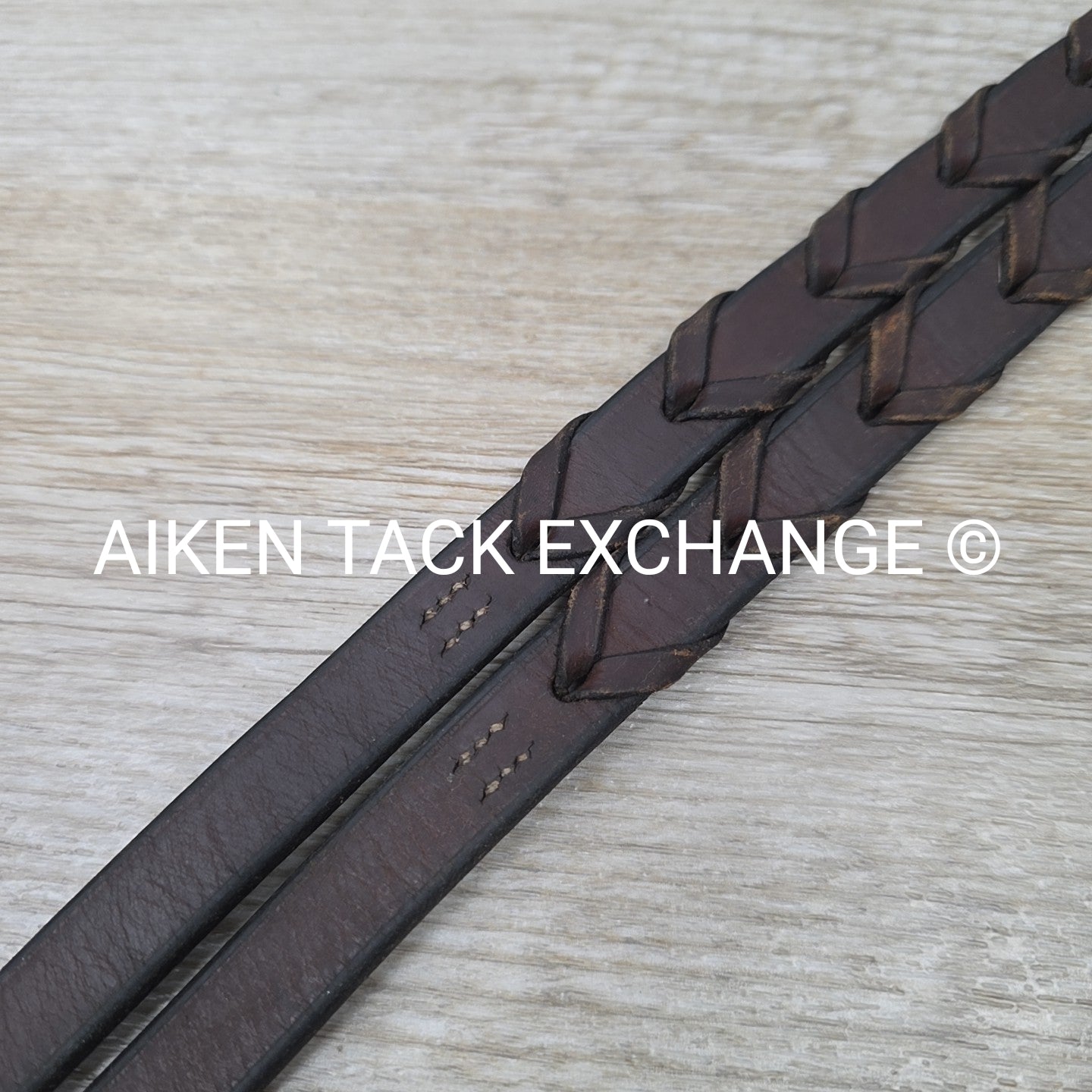 Beval Plain Raised Laced Reins, Brown, 57"