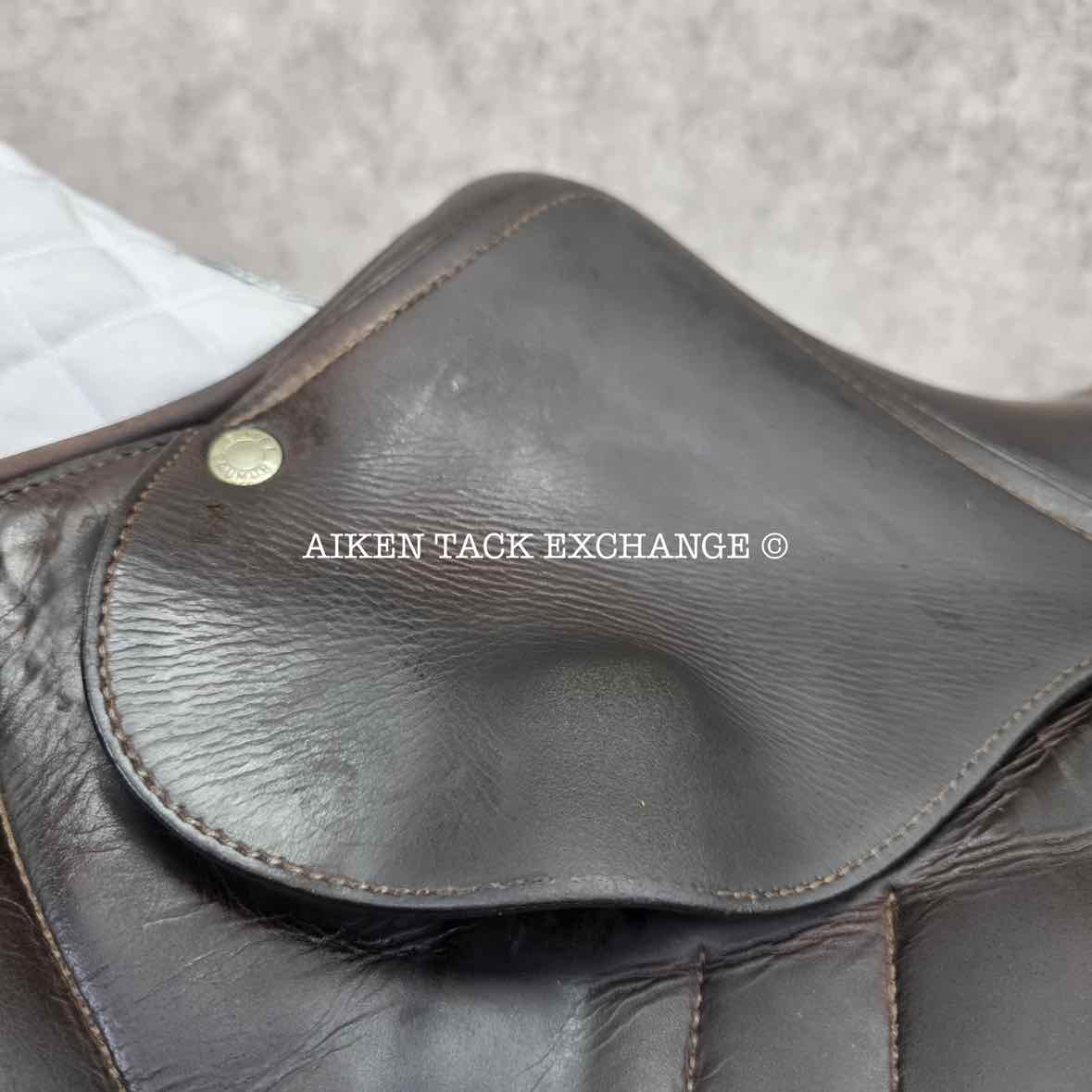 2007 Butet Monoflap Jump Saddle, 17" Seat, 3 Flap, Medium Tree, Foam Panels, Full Calfskin Leather