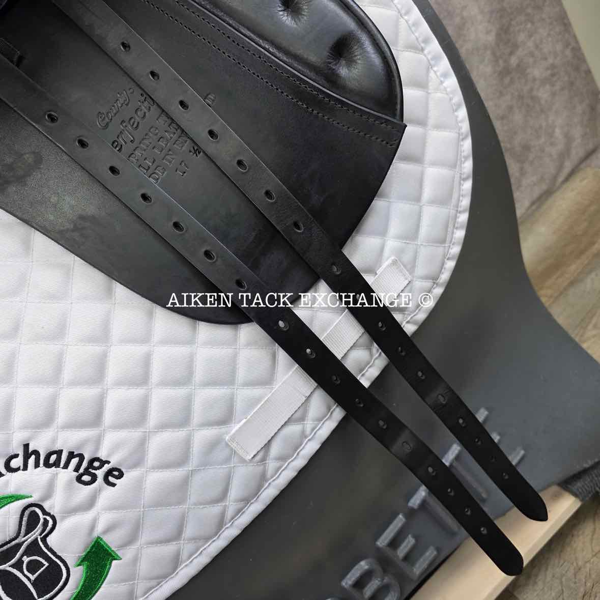 **SOLD** 2013 County Perfection Dressage Saddle, 17.5" Seat, Narrow Tree, Wool Flocked Panels