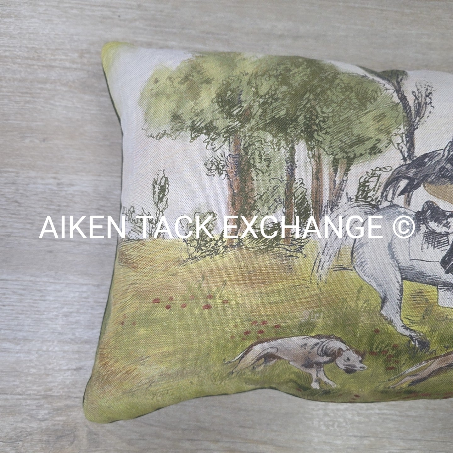 Fox Hunting Scene Pillow