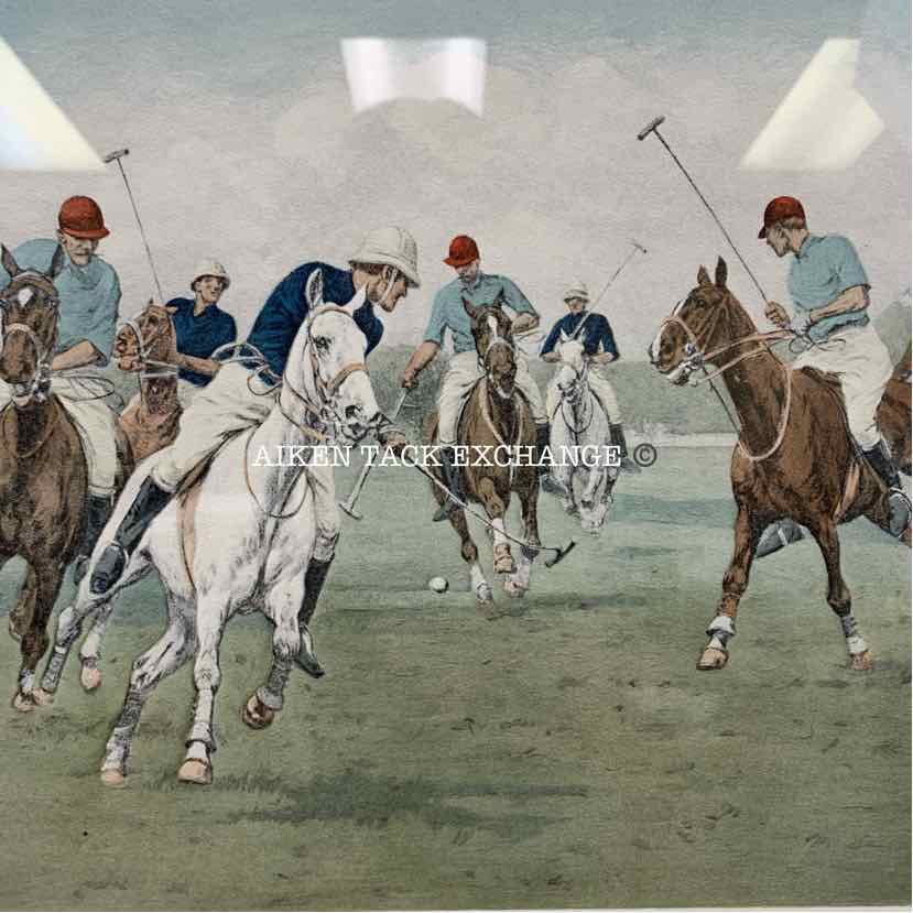 A backhander Stops a Rush" Polo Match Limited Edition painting by George Wright