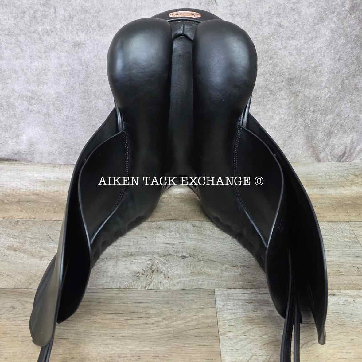 2003 Stubben Maestoso Dressage Saddle, 17" Seat, 32cm Tree - Extra Wide, Wool Flocked Panels