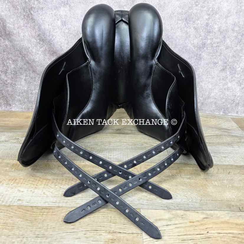 2001 Schleese Jane Savoie Dressage Saddle, 17" Seat, MW/W Tree, Wool Flocked Panels
