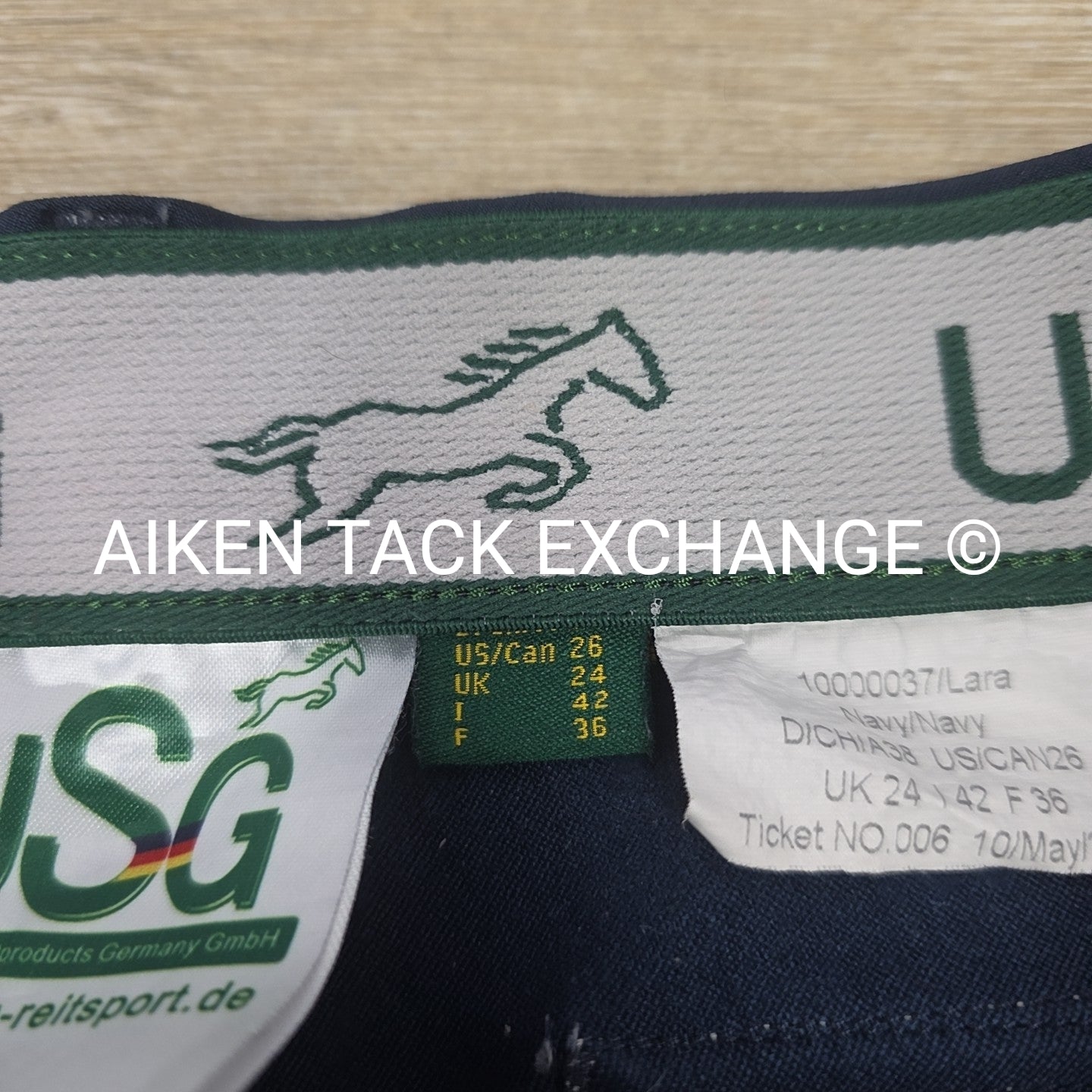 KL Select USG Lara Silicone Grip Knee Patch Breeches, Size 26