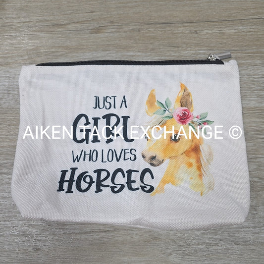 Just A Girl Who Loves Horses Makeup / Accessory Bag