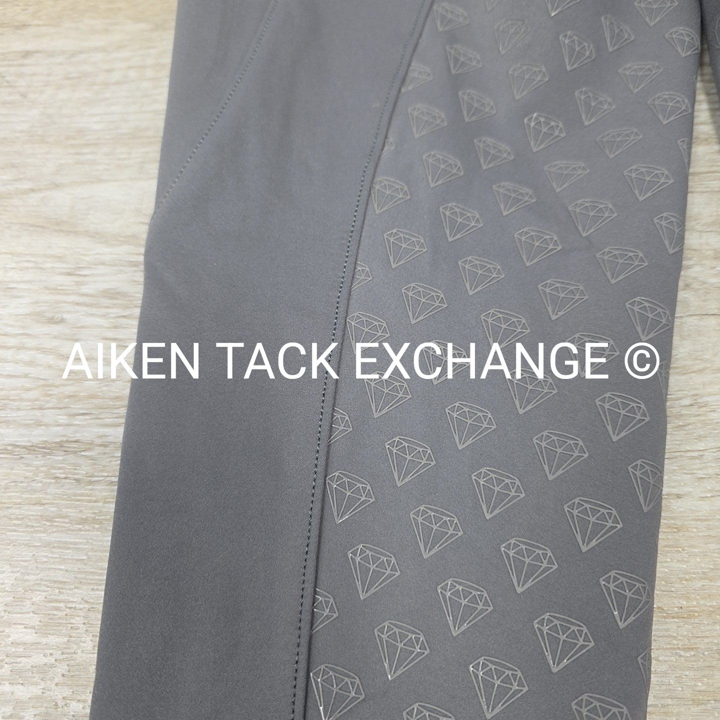 CAS Diamond Silicone Full Seat Compression Breeches, Grey, Size Small