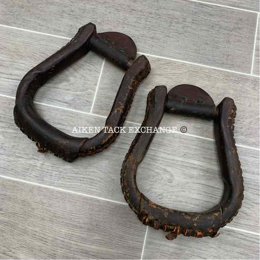 Leather Covered Western Stirrups
