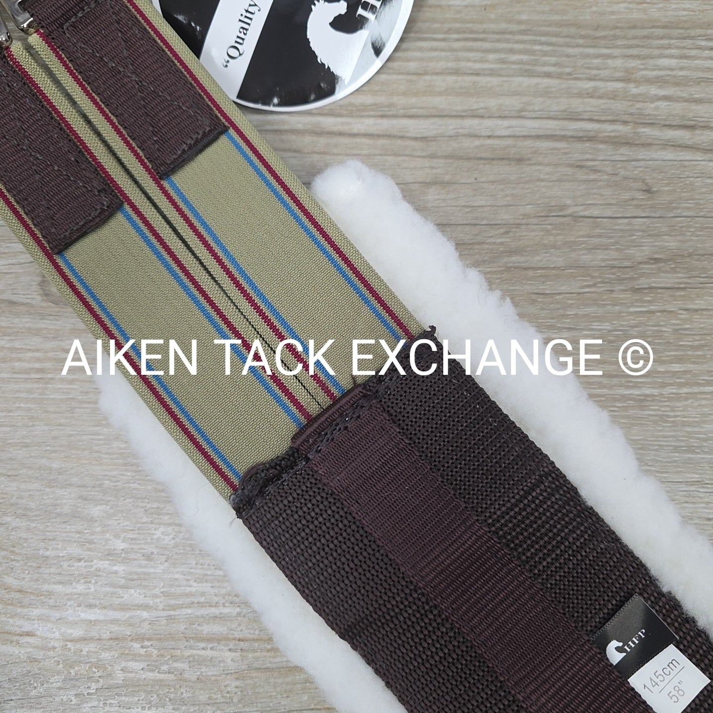 HFP Fleece Girth with Double End Elastic, Brown, 58"