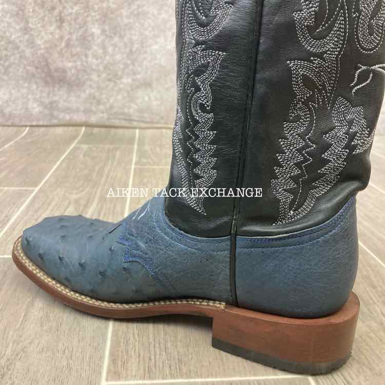 Lagrange Ostrich Square Toe Western Boot, Size 7