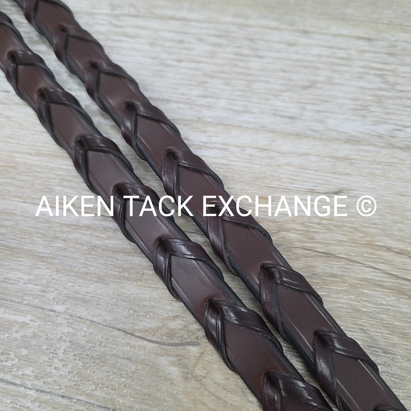 KL Select Square Raised Fancy Stitched Laced Reins, Brown, Size Full