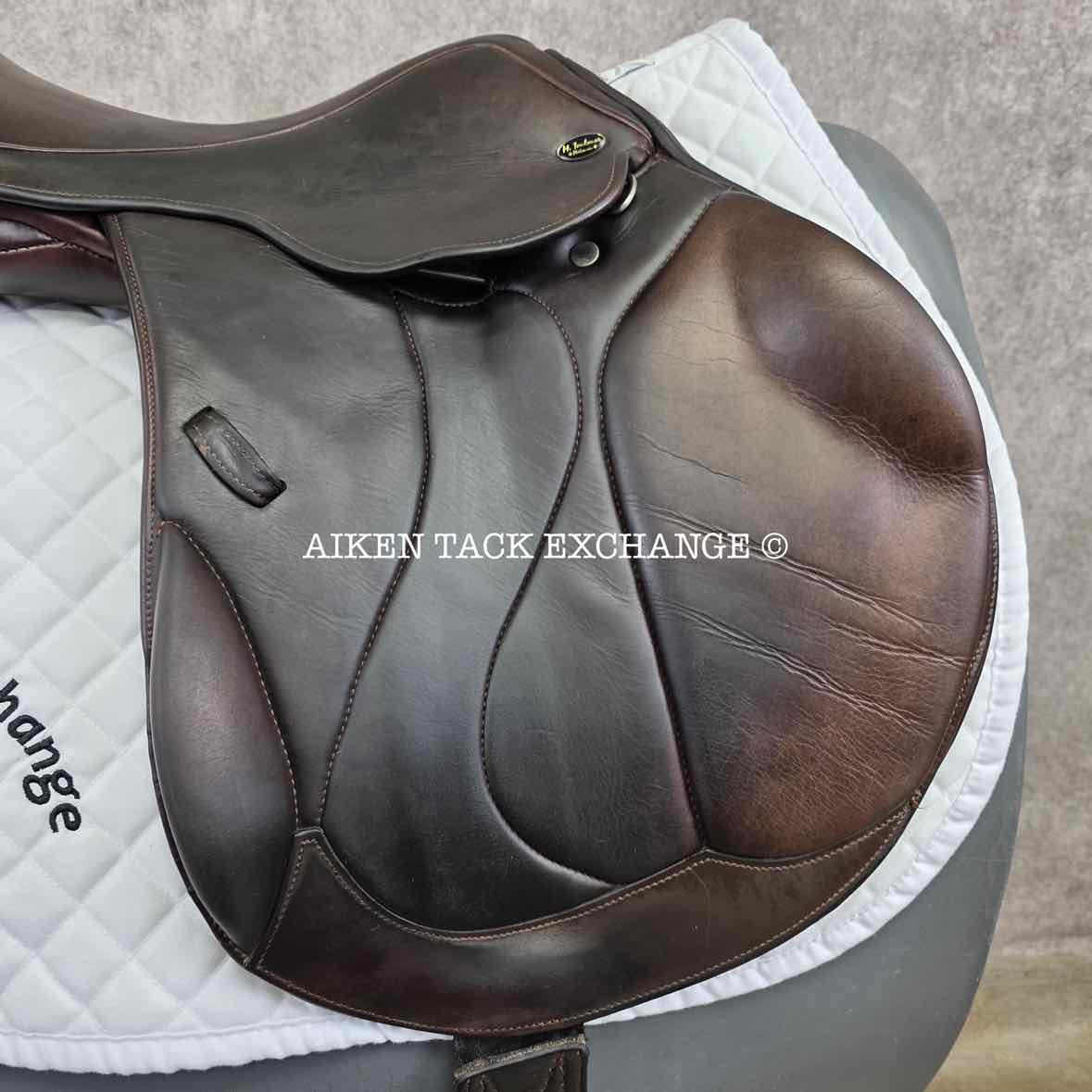 2012 Marcel Toulouse Marielle Monoflap Jump Saddle, 17.5" Seat, Genesis Adjustable Tree, Wool Flocked Panels