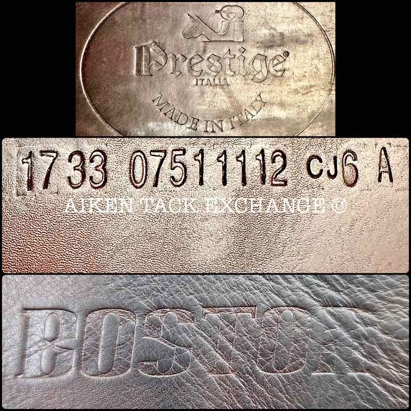 **SOLD** 2012 Prestige Boston Close Contact Jump Saddle, 17" Seat, 33 Tree - Medium, Wool Flocked Panels