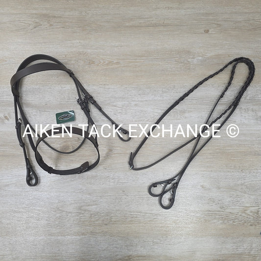 HDR Pro Collection Hunt Bridle with Reins, Havana, Size Full/Horse