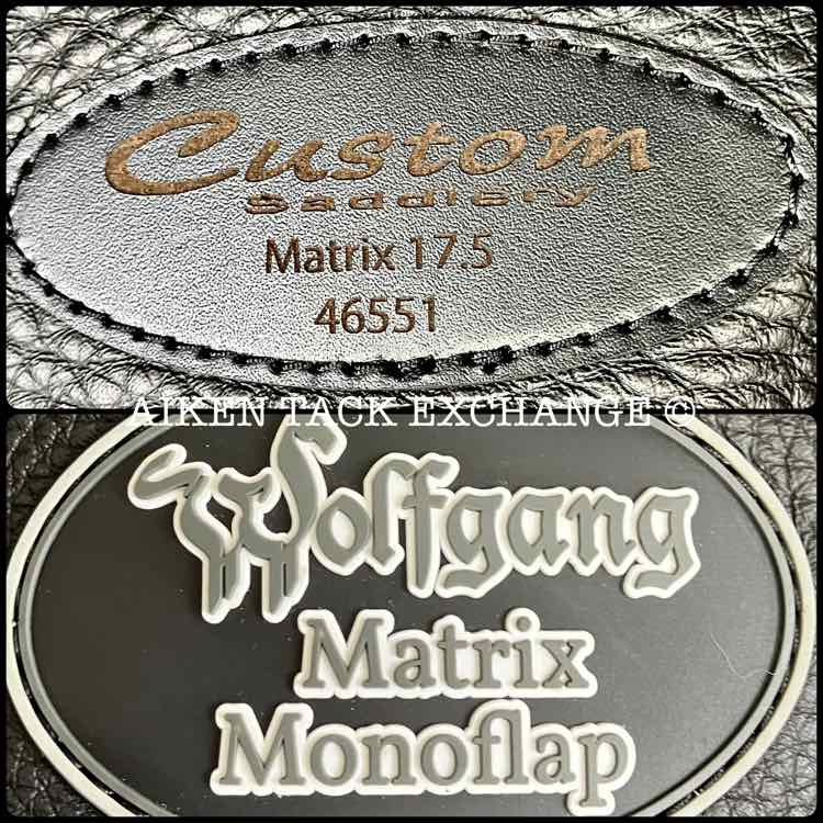 2024 Custom Saddlery Wolfgang Matrix MKII Monoflap Dressage Saddle, 17.5" Seat, Adjustable Tree, Wool Flocked Pony Panels