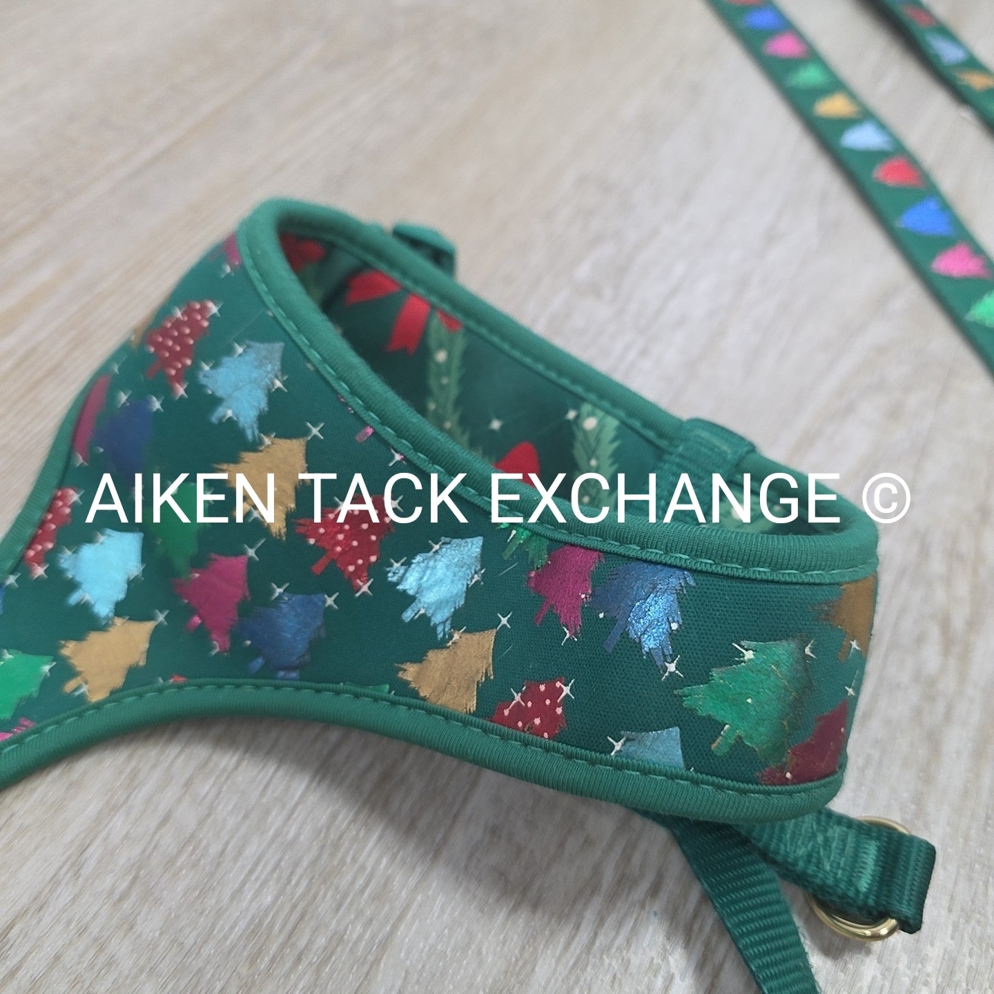 Holiday Pattern Dog Harness + Leash, Size Small