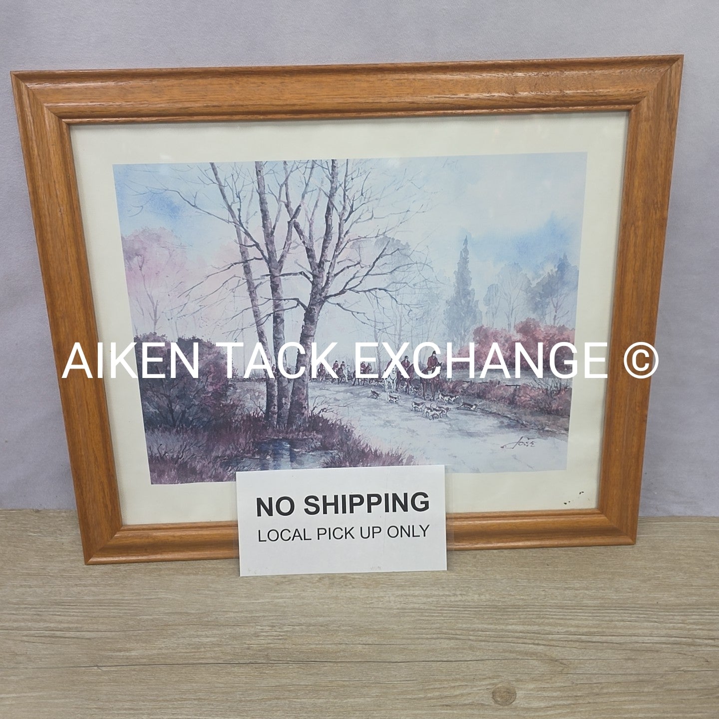 Framed and Matted Hunt Print, 23" x 19"