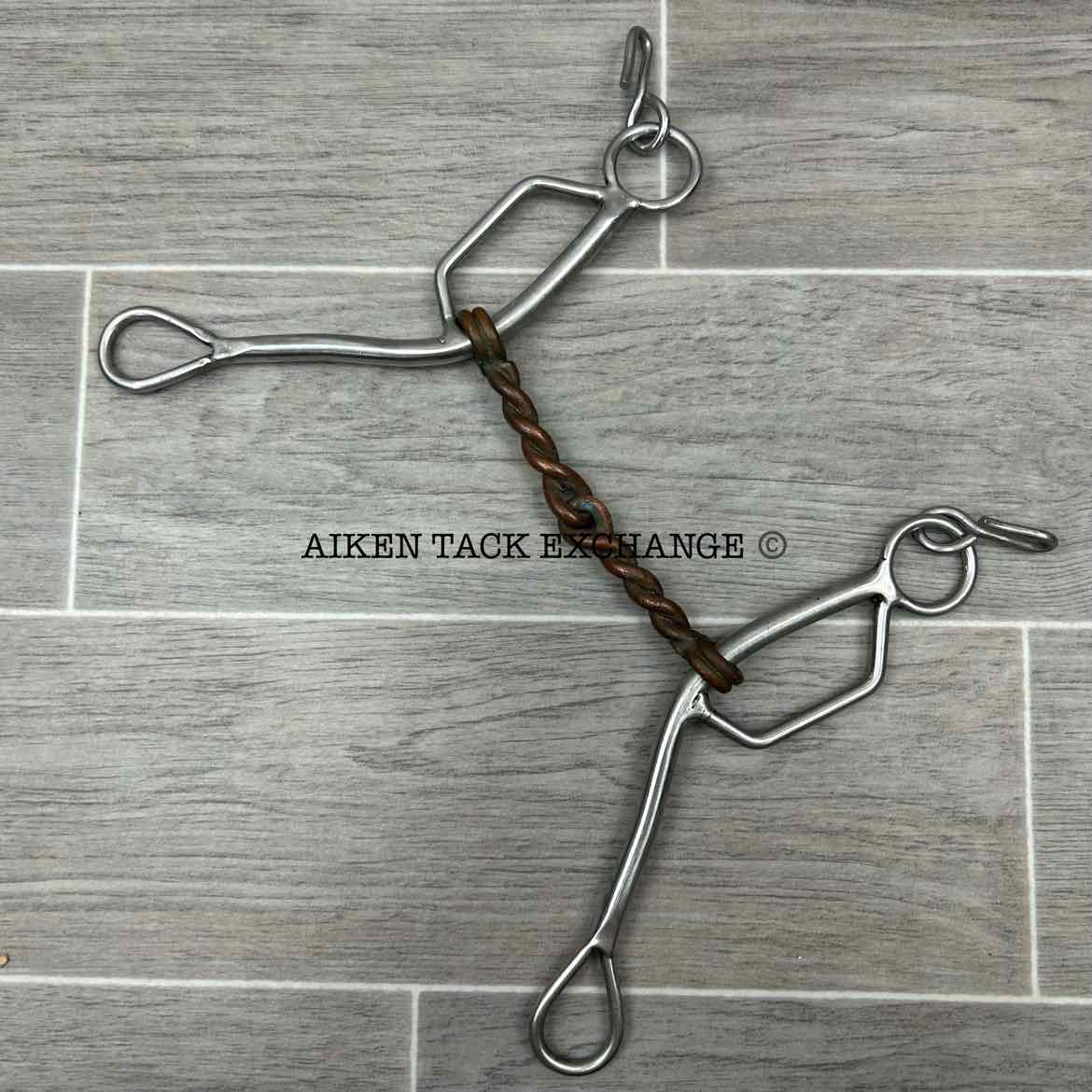 Single Joint Copper Twisted Wire Sliding Gag Bit 5" (No Curb Chain)