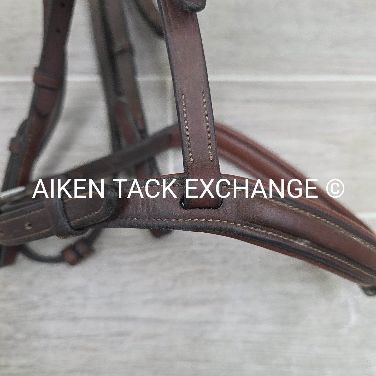 Arion Fancy Stitched Flash Noseband Monocrown Bridle, No Reins, Brown, Size Full