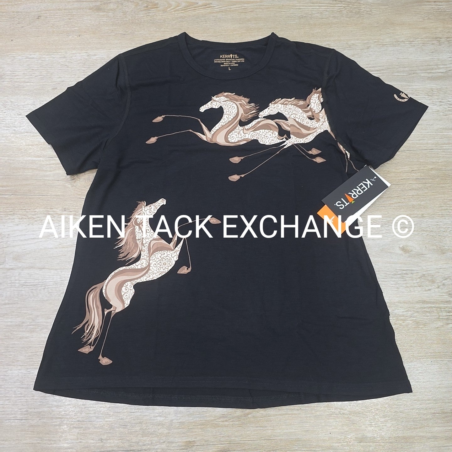 Kerrits Melody Horse Tee Shirt, Size Large