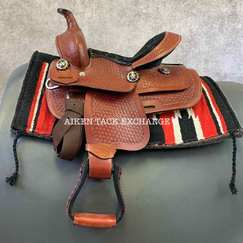Children's Western Saddle, 10" Seat, Regular Tree - Semi QH Bars, Comes with Pad
