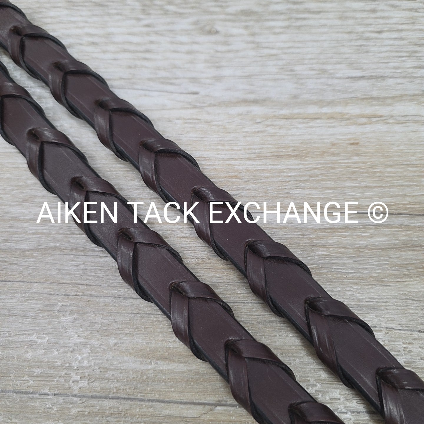 KL Select Red Barn Round Raised Fancy Stitch Laced Reins, Brown, Size Full