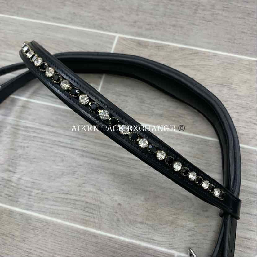 KL Select Red Barn Cadence Flash Dressage Bridle w/ Reins, Brand New, Size Full