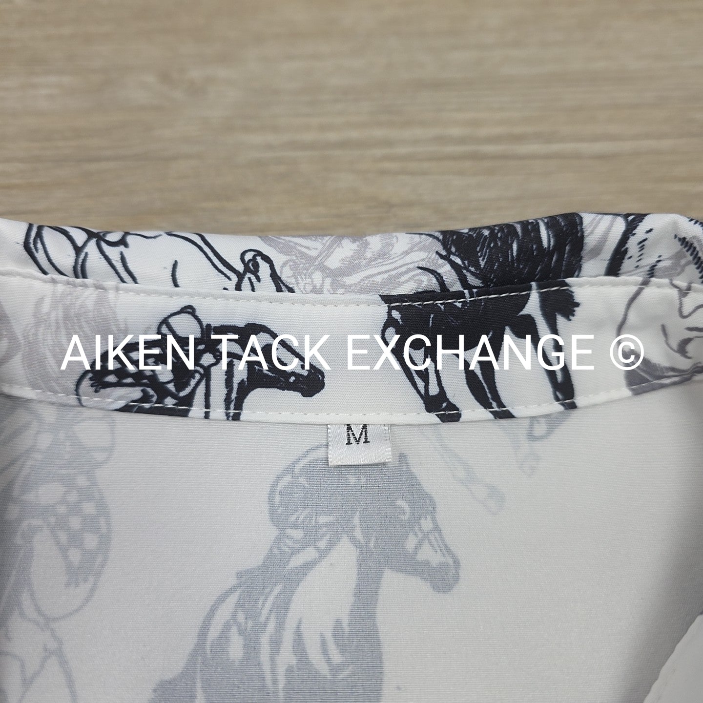 Horse Print Blouse, Women's Medium