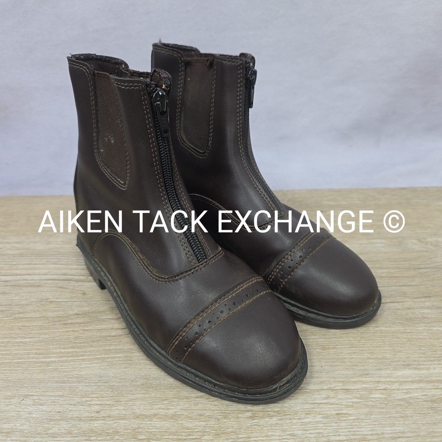 TuffRider Zip Up Paddock Boots, Brown, Size 3