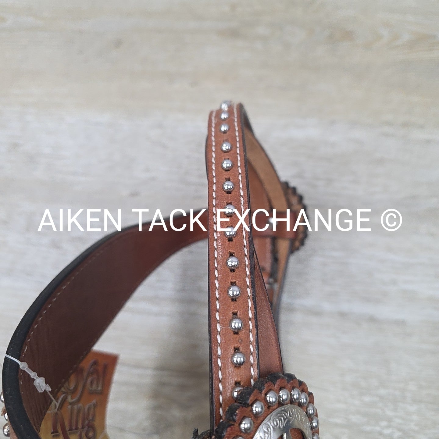 Royal King Browband Headstall with Hair Overlay, Brown, Size Full