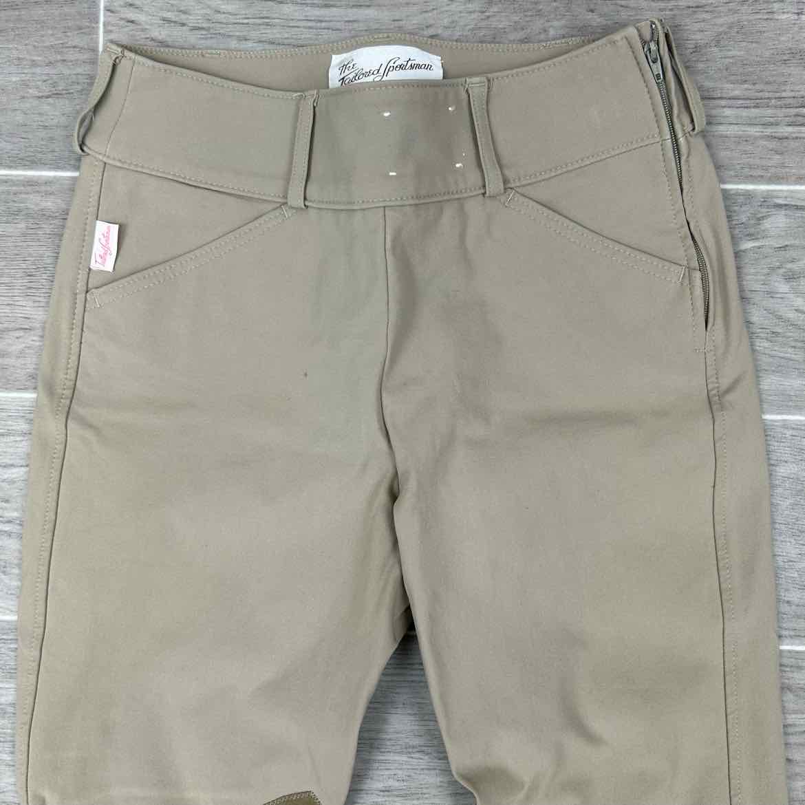 Tailored Sportsman Trophy Hunter Knee Patch Sock Bottom Breeches, Size 24