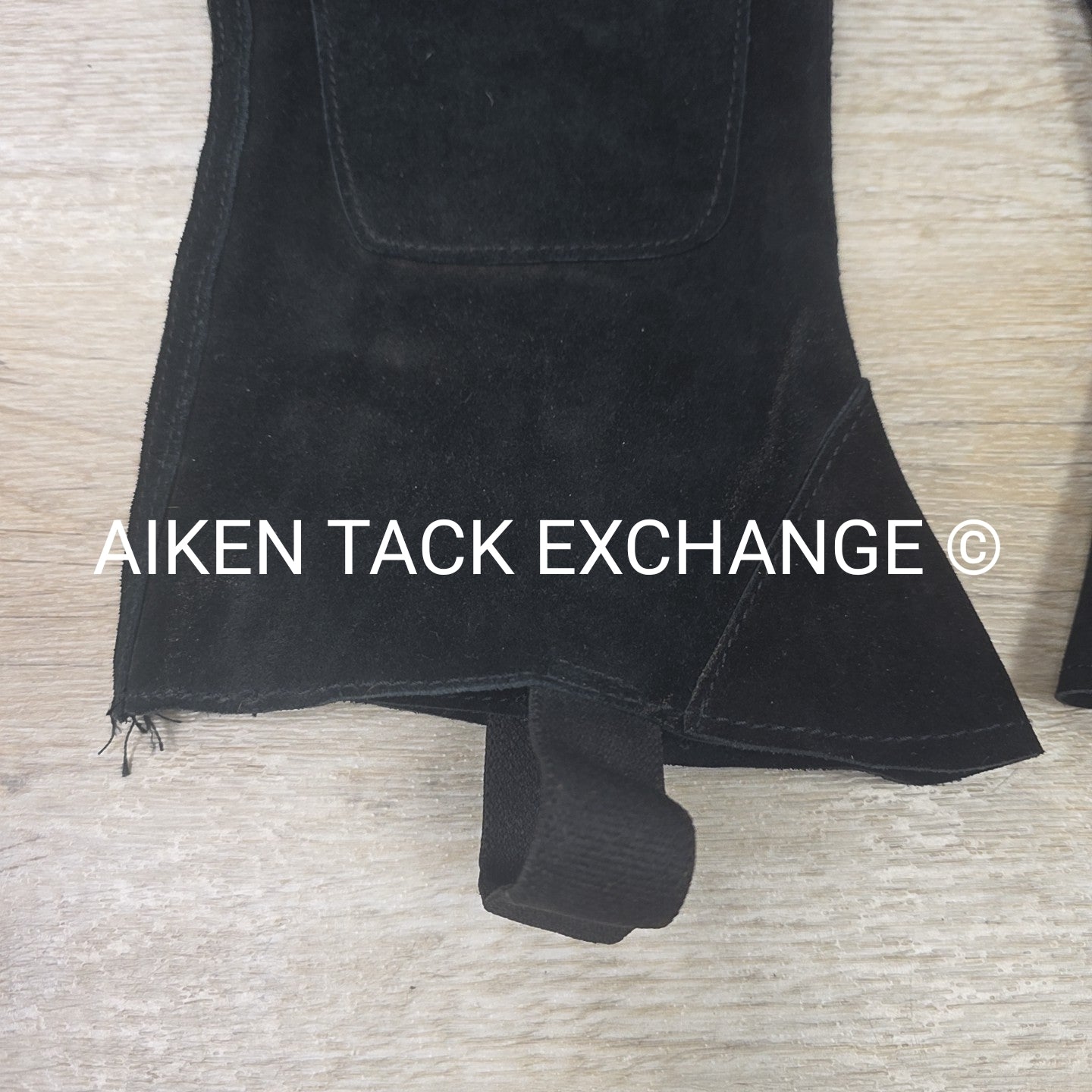 Suede Half Chaps, Black, Size Large