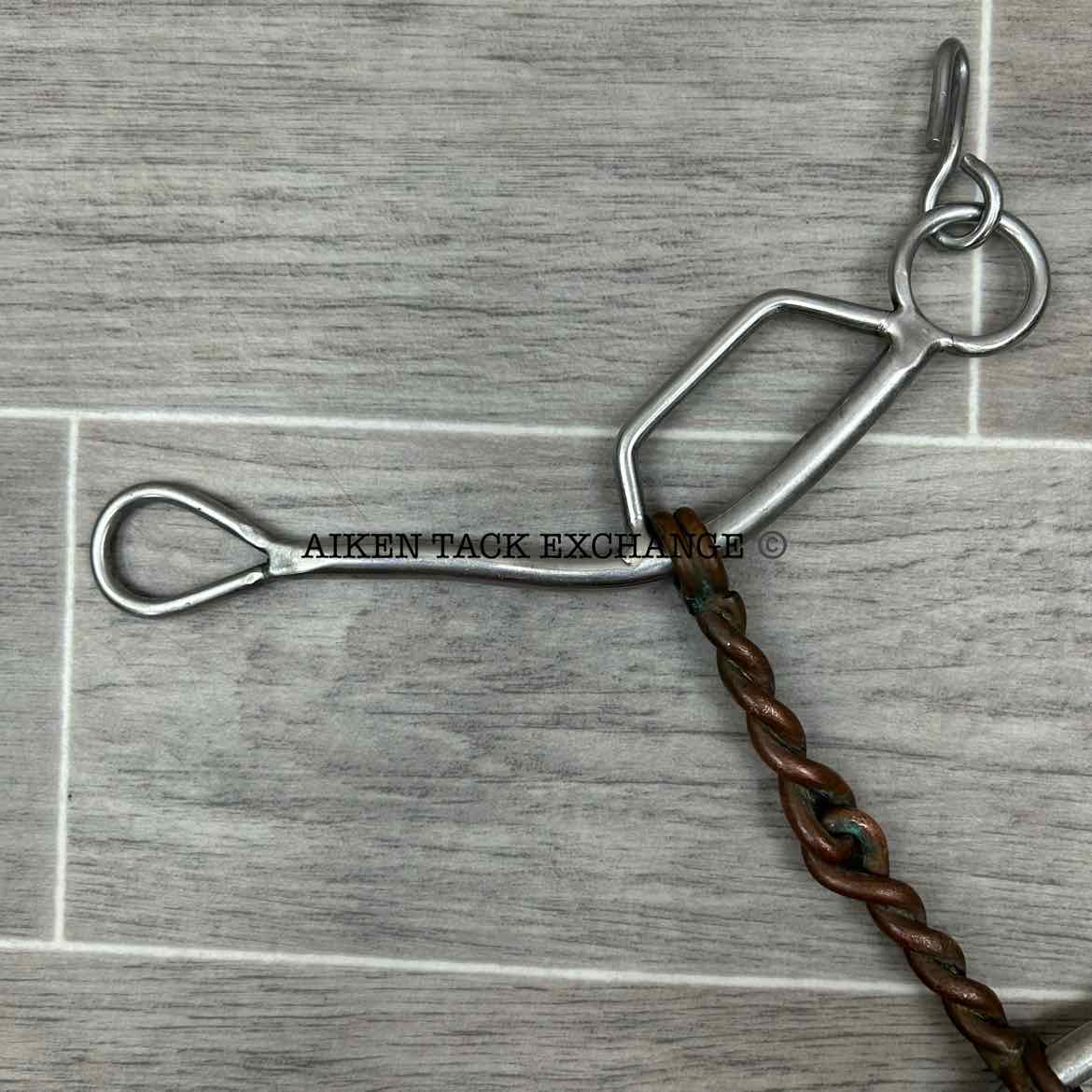 Single Joint Copper Twisted Wire Sliding Gag Bit 5" (No Curb Chain)