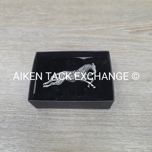 Marcasite & Sterling Silver Running Horse Broach