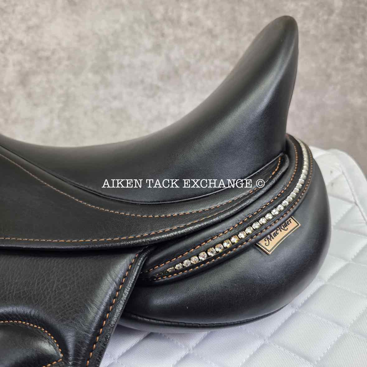 2018 MacRider Challenge Monoflap Dressage Saddle, 17" Seat, Medium Wide Tree, Wool Flocked Panels