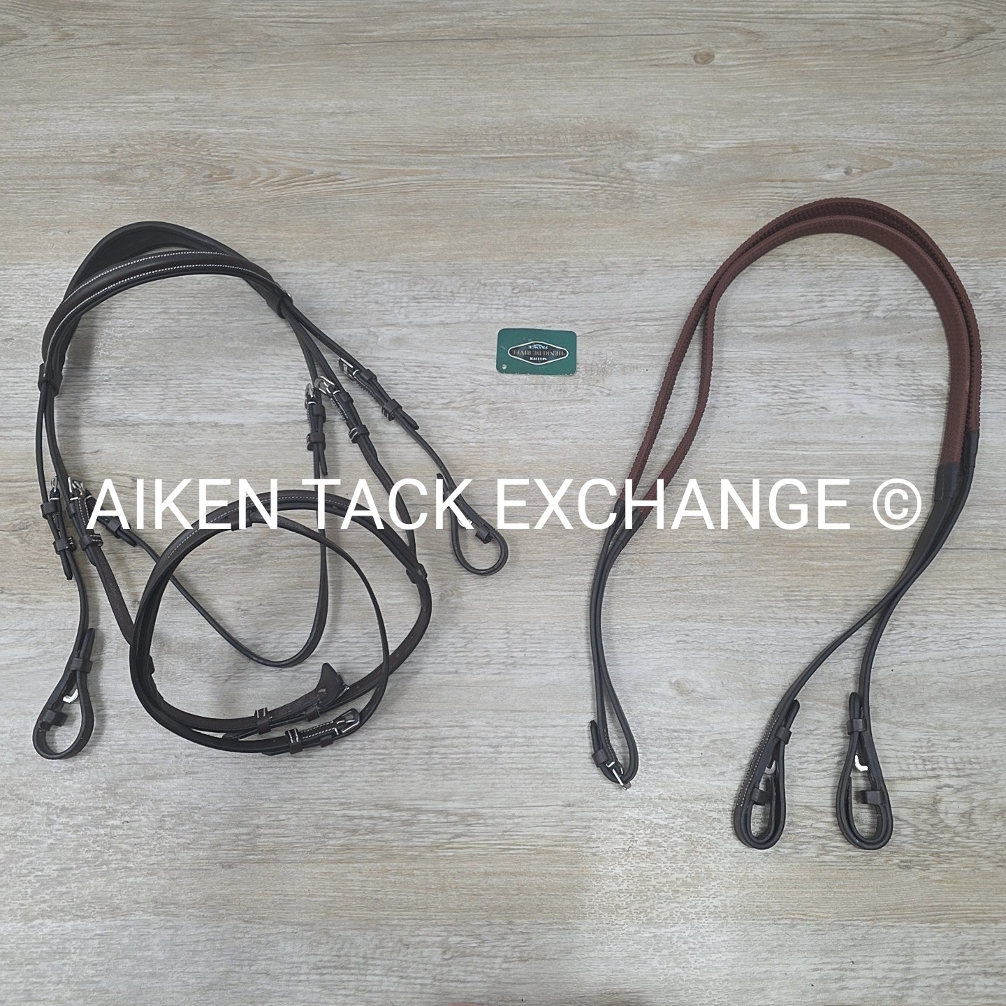 HDR Pro Mono Crown Flash Bridle with Rubber Reins, Havana, Size Cob