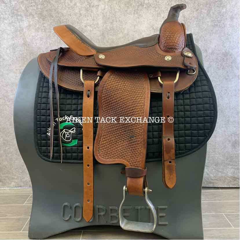 **SOLD** Buffalo Saddlery 1550 Round Skirt Roping Style Western Saddle, 16" Seat, Regular Tree - Semi QH Bars
