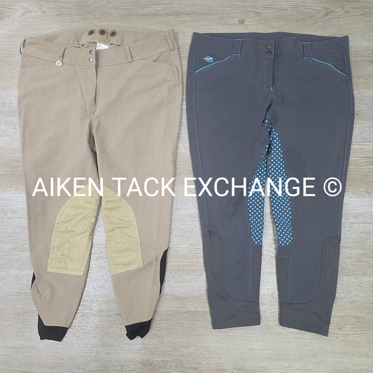 BARGAIN BUNDLE: SmartPak Silicone Grip Full Seat & Knee Patch Breeches, Size 40