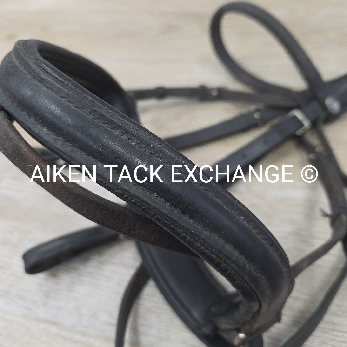 BARGAIN BUNDLE: Dressage Bridle with Rubber Reins, Black, Size Full