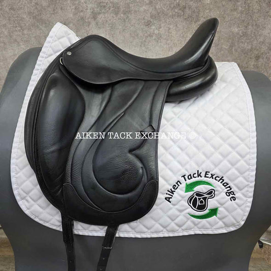 2016 Antares Cadence Monoflap Dressage Saddle, 17" Seat, 3D Flap, Medium Wide Tree, Foam Panels, Full Buffalo Leather