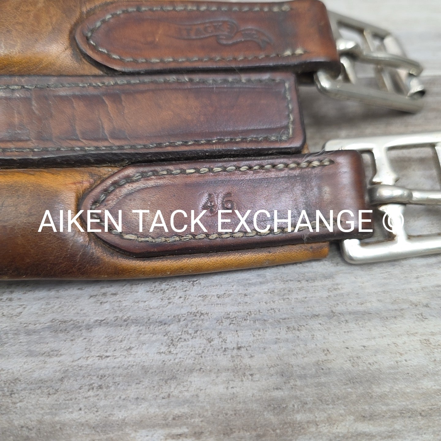 Mortack Girth with Double Elastic, Brown, 46"