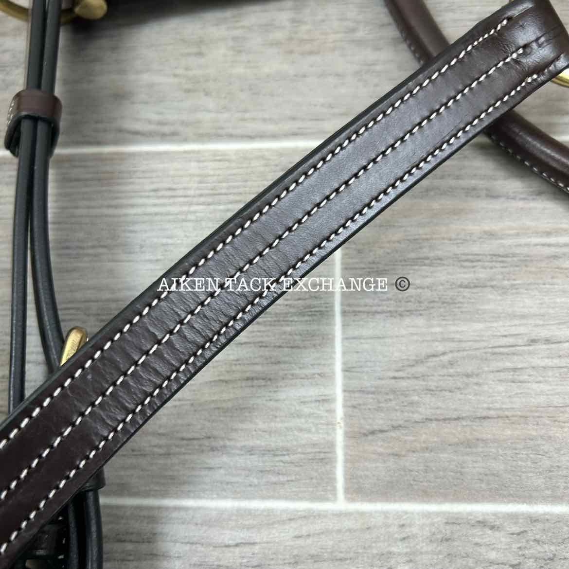 KL Select Black Oak Pine Leather Halter, Brown/Brown, Oversize