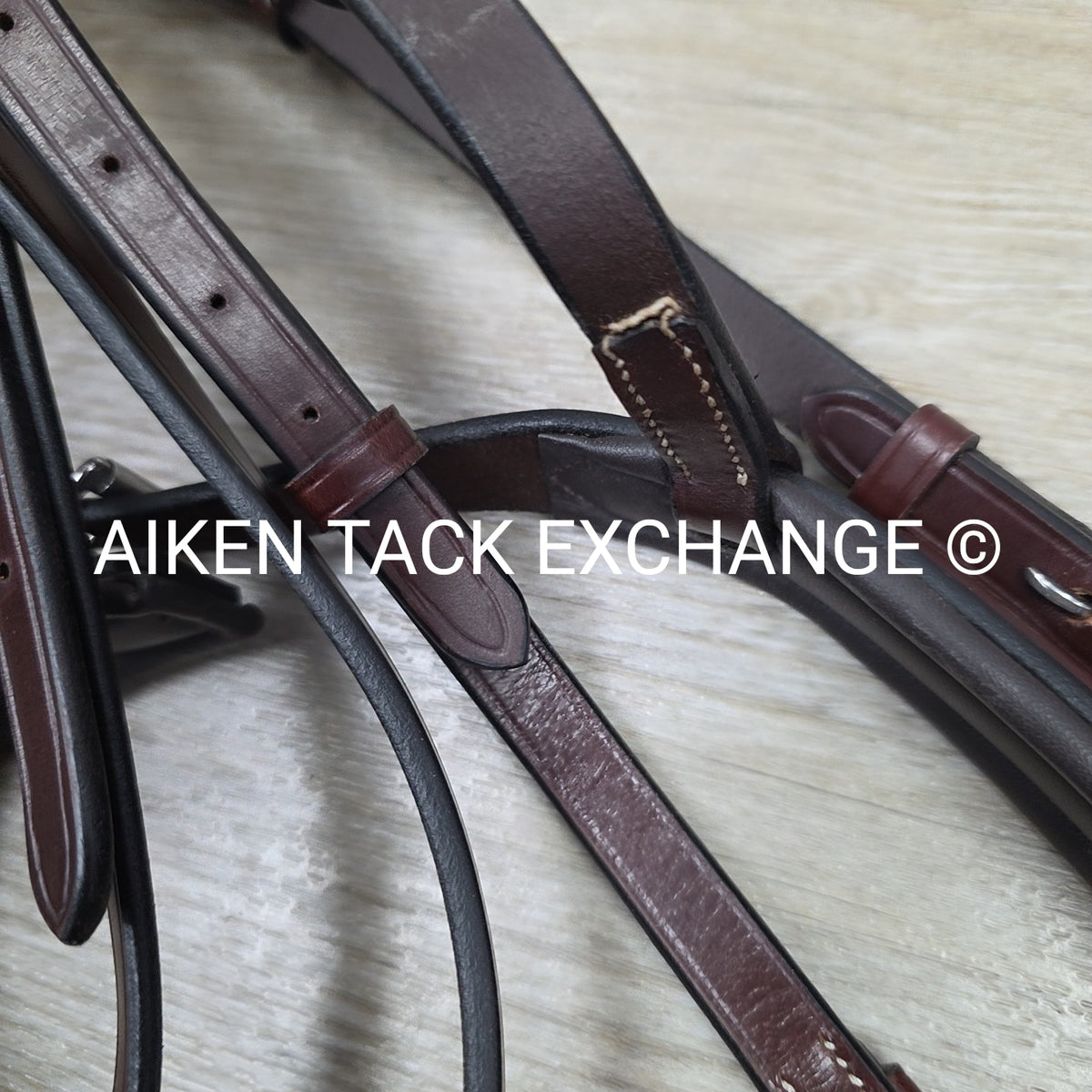 KL Select Hampton Fancy Stitched Bridle with Matching Laced Reins, Brown, Oversi