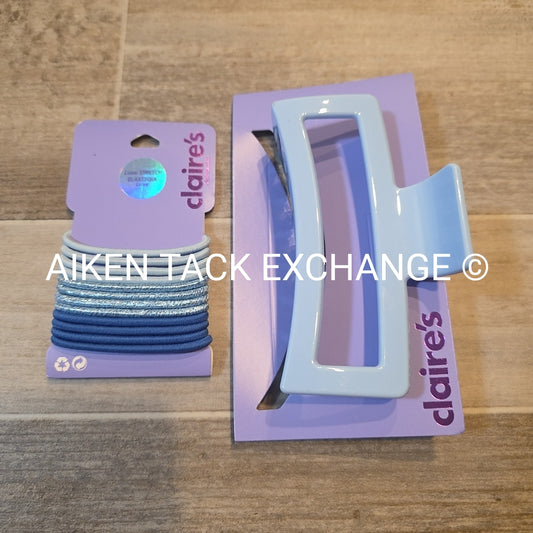 Claire's Hair Bundle - 1 Claw Clip, 1 Pack of Hair Ties